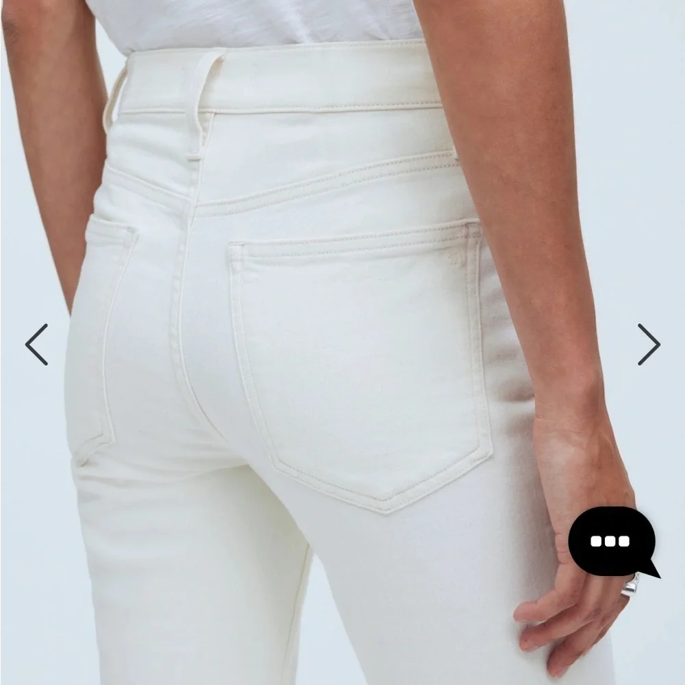 Madewell Kick Out Crop Jeans Cream Vintage Canvas Size 25